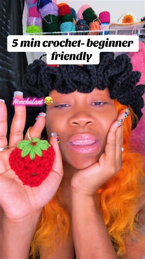 Beginner-Friendly Crochet Strawberry Keychain in 5 Minutes