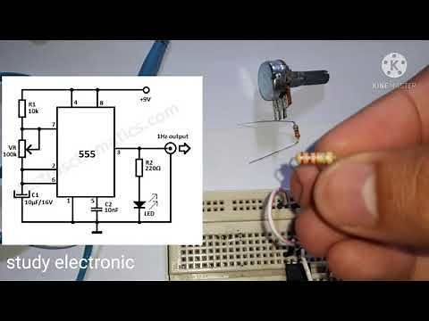 rangkaian clock generator ic ne555 1hz