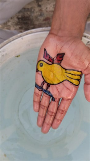 Interesting Flying Bird Drawing 🤩 | Making On Hand 👏 | Float On Water 🌊🌊#shortviral #art