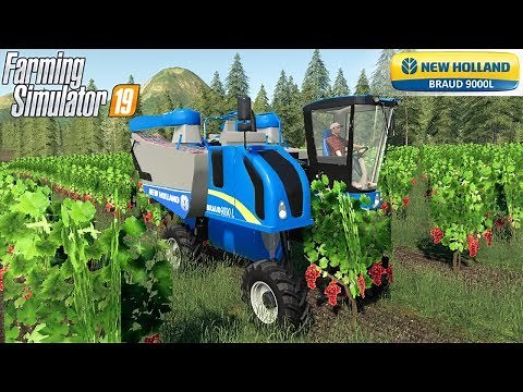 Farming Simulator 19 - NEW HOLLAND BRAUD 9000L Harvester Harvests Grapes