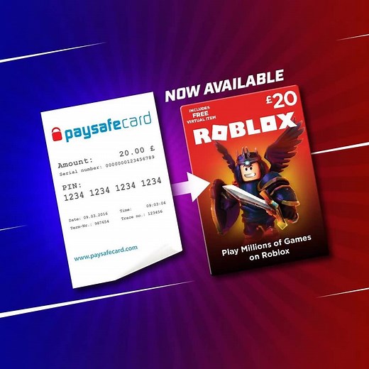 paysafecard ➡️ ROBLOX Giftcard Get your Robux now with "my paysafecard": http://psc.to/robloxuk | paysafecard