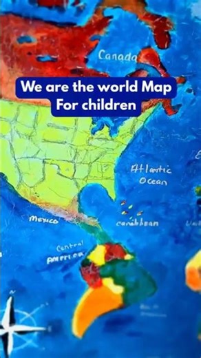 We are the world, a unique art painting. Map for children/kids/adult. #painting #map #artwork