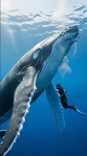 A Humpback Whale Protects a Diver | Cinematic Underwater Nature Moment