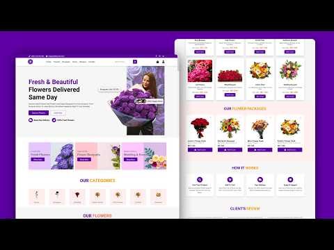 Create a Responsive Ecommerce Flower Website | Using HTML CSS & JS | DM 007 | Demo Video