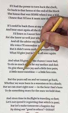 Turn back the clock. A Poem by Ellen Bailey read in an English accent