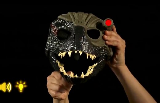 Jurassic World Indoraptor Dinosaur Mask with Tracking Light and Sound for Children Role Play, Unizex