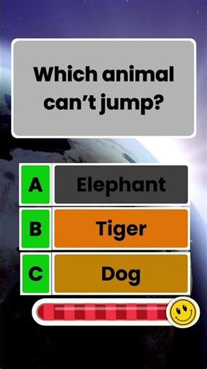Only 1% Know 🤯 Which Animal Can’t Jump? 🐘 Elephant Quiz | Animal Quiz #Quiz #AnimalQuiz #GK #Shorts
