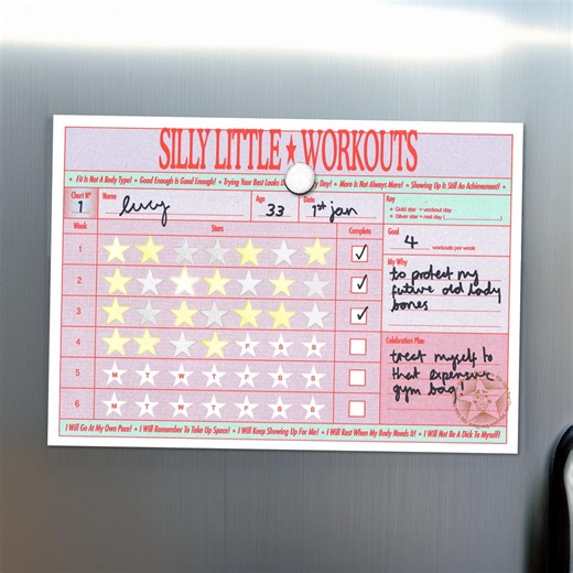 Adult Workout Reward Chart: 6-week Workout Tracker With Star Stickers - Etsy
