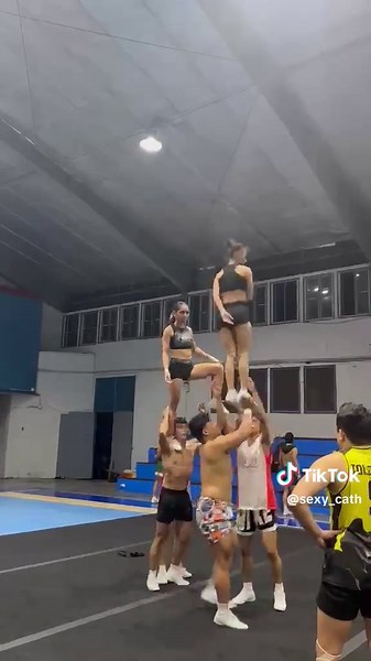 NCC first pyramid ❤️💙 #auchiefs #cheerleader #nccseason18