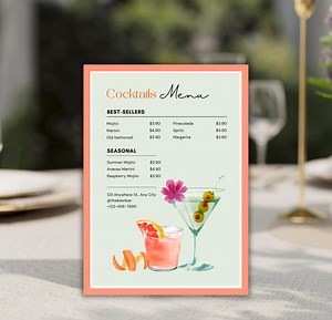 Modern Canva Bar Menu Template: Drink Elements & Cocktail Recipes (PDF) - Etsy Canada