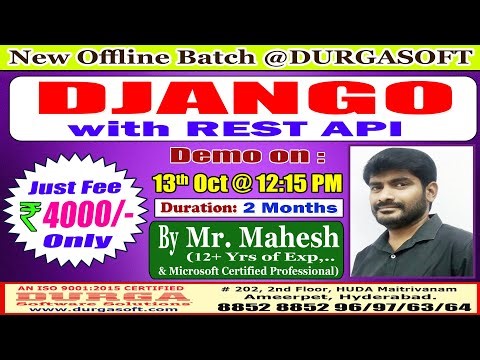 DJANGO with REST API Offline Training @ DURGASOFT