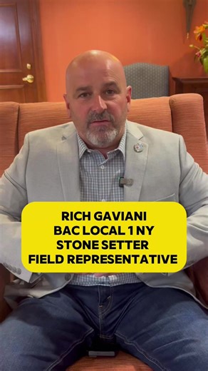 Rich Gaviani, Stone Setter & Field Representative for Bricklayers and Allied Craftworkers Local 1 NY, encourages young apprentices to fully utilize the union’s training facilities and programs. He emphasizes focusing on mastering the craft of masonry—stone, brick, plaster, and restoration—by learning the correct techniques. He stresses that dedication, hard work, and commitment to quality will make apprentices the best in the business, as BAC Local 1 NY provides top-tier guidance and training. T
