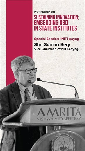 Amrita Vishwa Vidyapeetham, Coimbatore on Instagram: "A moment where vision turned into collaboration. A distinguished Special Session at the National Workshop on “Sustaining Innovation: Embedding R&D in State Institutions” brought together senior policymakers and institutional leaders to deliberate on strengthening India’s research and innovation ecosystem. #nitiaayog #amrita #coimbatore #amritauniversity"