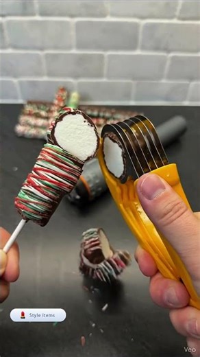 Cutting chocolate with a cutter