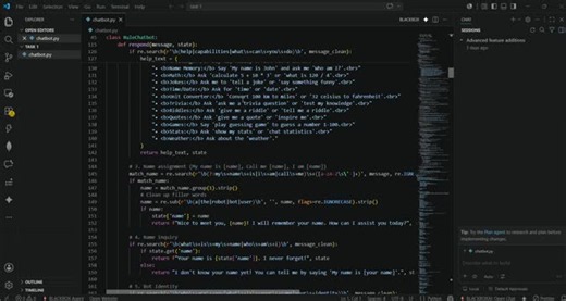 #codsoft #artificialintelligence #aiinternship #chatbot #python #learningbydoing #techjourney #studentdeveloper #coding | HARIPRASANNAVATHAN RAJAM