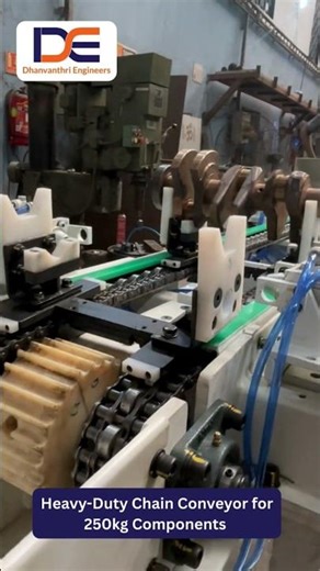Chain Conveyor for 250kg Engine Parts (Crankshaft/Crankcase) | Industrial Automation #shorts