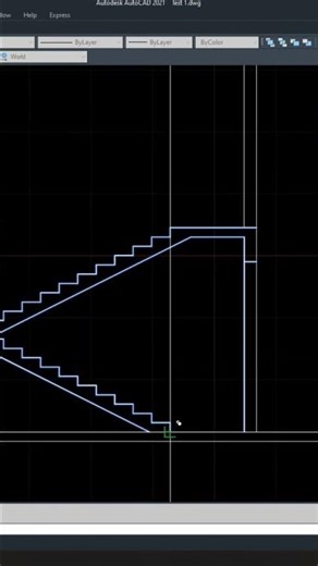 Simple staircase plan and section (AutoCAD)