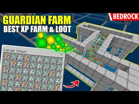 1.19+ (New) GUARDIAN XP FARM (FAST XP & LOOT) - Minecraft Bedrock