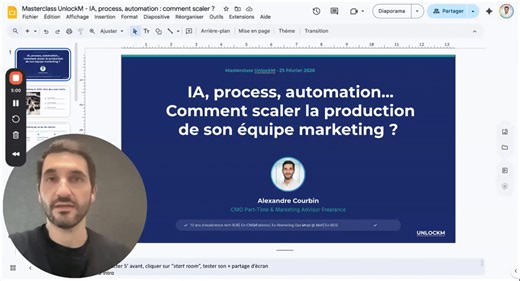 Masterclass UnlockM - IA, process, automation : comment scaler ? - Google Slides - 2 March 2026 | Alexandre Courbin