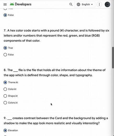 Build beautiful apps quiz answers || Unit 3: Display lists and use Material Design #aicte #google