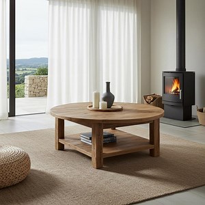 Rustic Round Coffee Table for Living Room Custom Handmade Reclaimed Wood Barnwood Coffee Table With Shelf Low Round Furniture Decor for Gift - Etsy