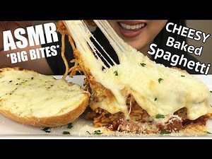 ASMR CHEESY Baked Spaghetti (EATING SOUNDS) | ASMR Phan