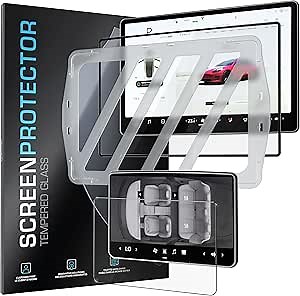 Inskin Tempered Glass Screen Protector Set for Tesla Model 3 Highland 2024/2025 - Dashboard (15.4") & Rear Screen (8"), Matte Anti-Glare, Auto-Align, Anti-Fingerprint Coating