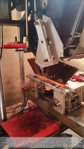 Broom bristles are implanted – good tools and machinery improve work efficiency.