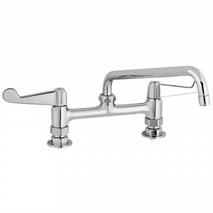 Equip by T&S 5F-8DWS10A Deck Mounted Faucet with 8" Centers, 10 1/8" Swing Spout, 2.2 GPM Aerator, and Wrist Handles