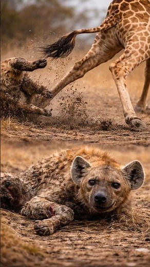 Giraffe’s Powerful Kick Breaks Hyena’s Attack | Brutal Wildlife Moment