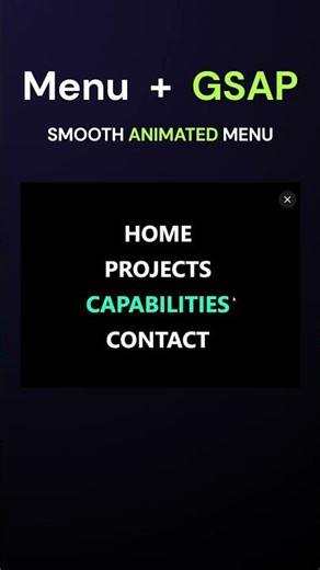 🔥 GSAP Animated Menu in 30 Seconds (GSAP Tutorial) | CSS #gsapanimation #greensoack #webanimation