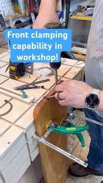 Using my MicroJig BenchTopper to clamp on the front of workbench #workbench #workshop #woodworking