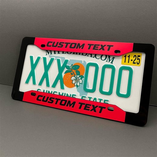 Personalized Car License Plate Frame Laser Cut Multicolor Engraved Custom Text NAME! - Etsy