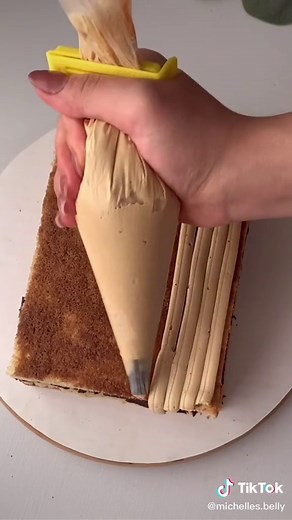 opera cake for valentines day ❤️ #operacake #coffeebuttercream #chocolatecake #bakingtiktok #bakingfyp #coffeecake #caketok #cakefyp #cakedecorating