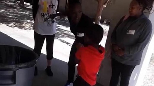 Horrifying moment mother repeatedly whips son at elementary school