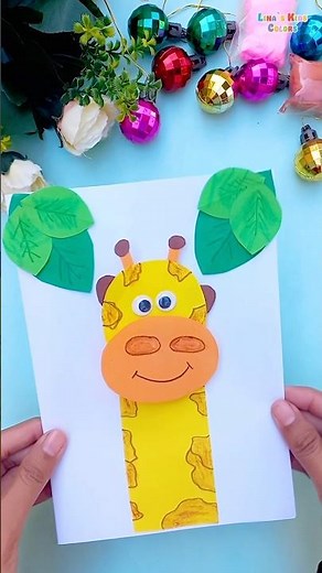 Paper Giraffe Craft 🦒 | Easy Animal Paper Craft for Kids | Bommalu DIY
