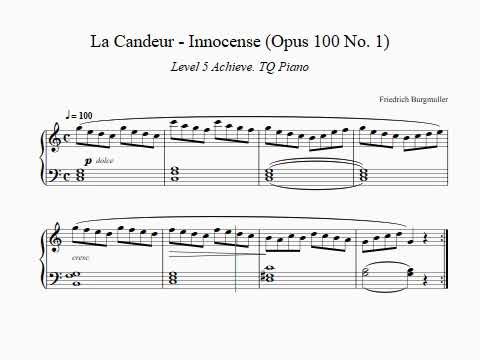 La Candeur. Opus 100 Number 1 by Burgmuller. Level 5 Achieve. TQ Piano