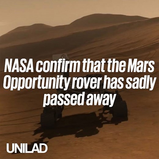 552K views · 6.5K reactions | After being expected to survive a maximum of 90 days, the Mars Rover Opportunity has sadly been confirmed to have 'died' after 14 years. Its last message to Earth is heartbreaking. Thank you Oppy! ❤️️ | UNILAD | Facebook