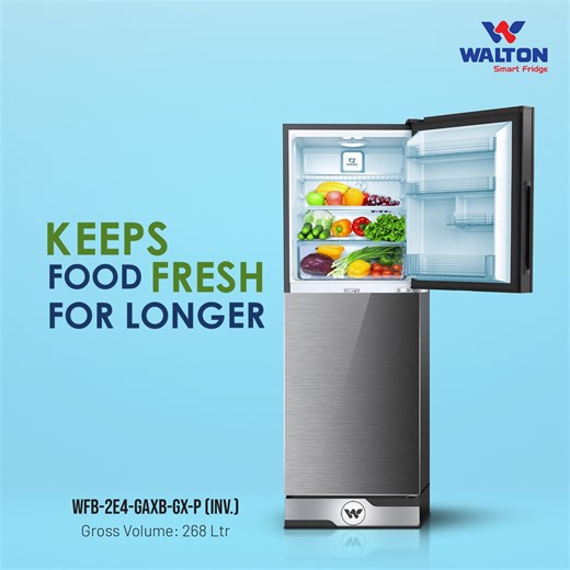 Provide long-lasting freshness to your food with Walton Refrigerator. It has Intelligent Germ Terminator (IGT) technology which kills germs and removes unwanted odor. So, bring this refrigerator to your home and keep food fresh for longer. Visit here to see this model: https://waltonbd.com/wfb-2e4-gaxb-gx-p-inverter?search=2e4&description=true Visit here to see all models: https://waltonbd.com/refrigerator-freezer #Walton_Refrigerator #Food #IGT #Freshness #Fridge #Refrigerator #GermsKill #Walto