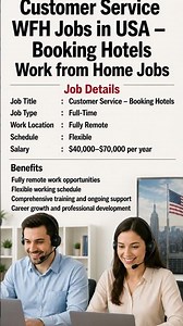 Customer Service Work From Home Jobs 2026 | Booking Hotels Remote Jobs USA | Earn $40K–$70K/Year