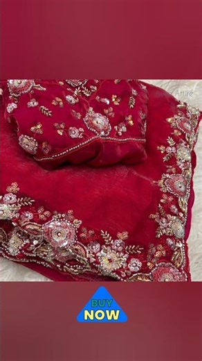 Soft fancy space silk sequins saree with cut-work and handwork along with ready-made designer blouse