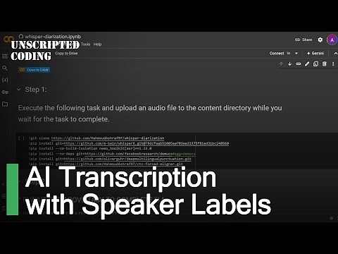 Whisper Diarization - Transcribing Audio with Speaker Labels! | Unscripted Coding