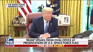 Space Force flag unveiled in Oval Office, presented to Trump