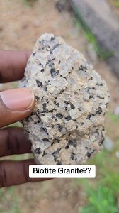 Biotite Granite Biotite granite is a coarse-grained intrusive igneous rock composed mainly of quartz, feldspar (both plagioclase and K-feldspar), and biotite mica as the dominant dark mineral. It typically forms deep within the continental crust as a result of slow cooling and solidification of silica-rich magma. Key Characteristics • Texture: Phaneritic (coarse-grained); crystals visible to the naked eye • Color: Generally light-colored (grey to pink), speckled with black biotite flakes • Major