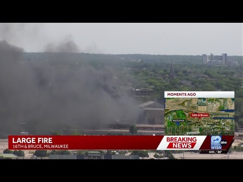 Scrap yard on fire in Menomonee Valley