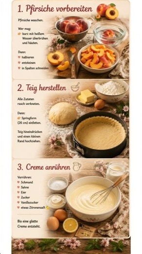 Omas PFIRSICHKUCHEN für den Sonntag - KUCHEN BACKEN - Pfirsiche
