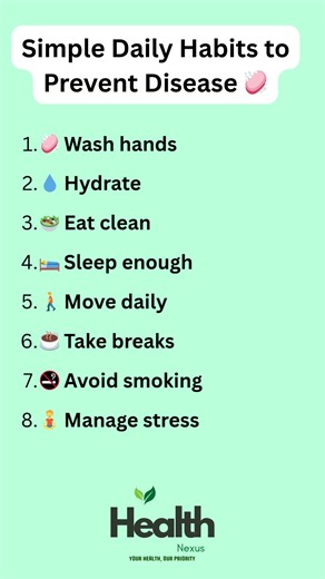 🛡️ 8 Simple Daily Habits to Prevent Disease & Stay Healthy