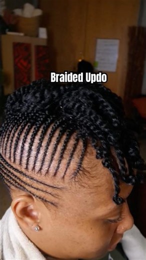 Braid updo with a twists | natural hair styles