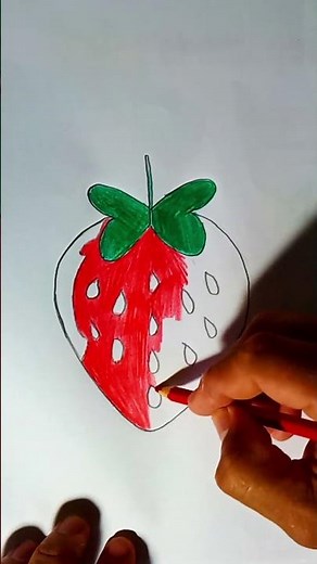 COMO DESENHAR E COLORIR FÁCIL MORANGO DO AMOR / how to draw and color easy strawberry of love