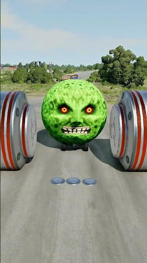 Long Colourful Capsule Buses vs Hydraulic Crush - BeamNG.drive